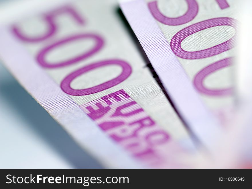 Close up of euro bills