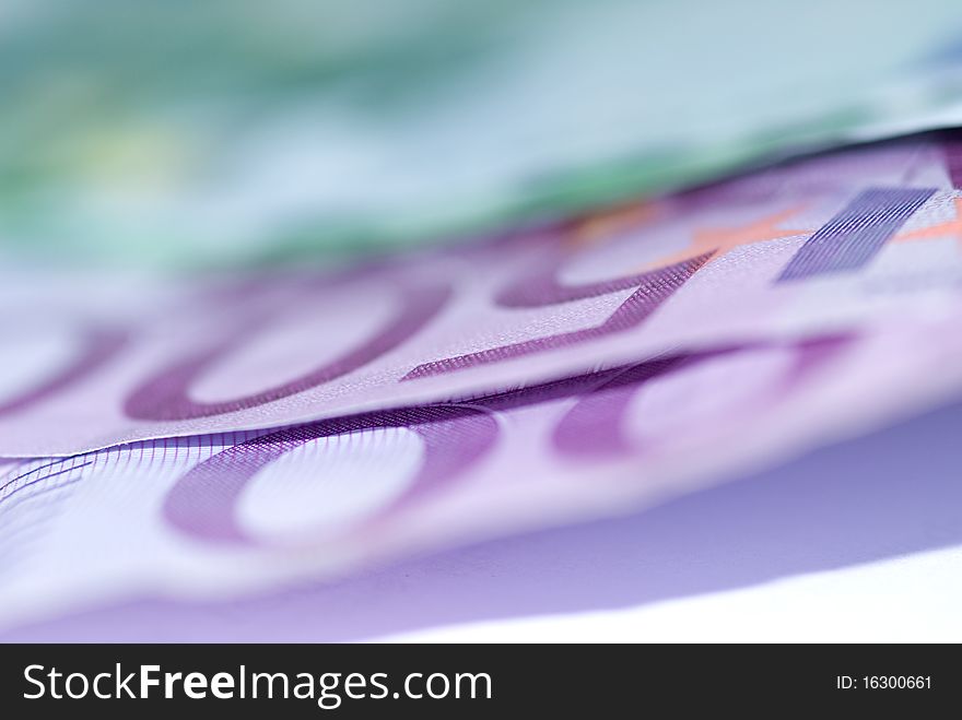 Close up of euro bills
