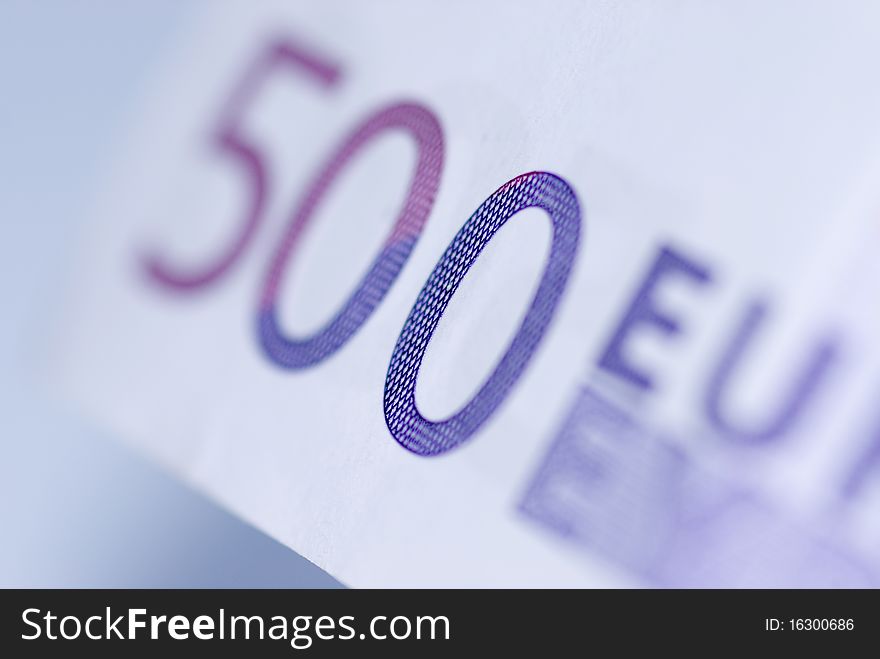 Close Up Of Euro Bills