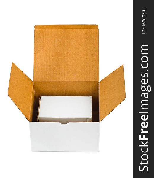 Cardboard boxes isolated on white background