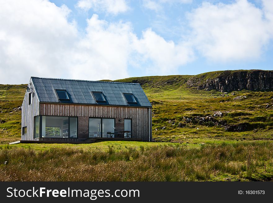 Scotland - modern design house in a natural context. Scotland - modern design house in a natural context
