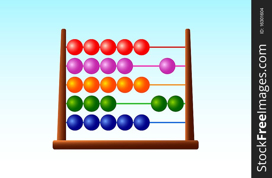 Colorful abacus on blue background