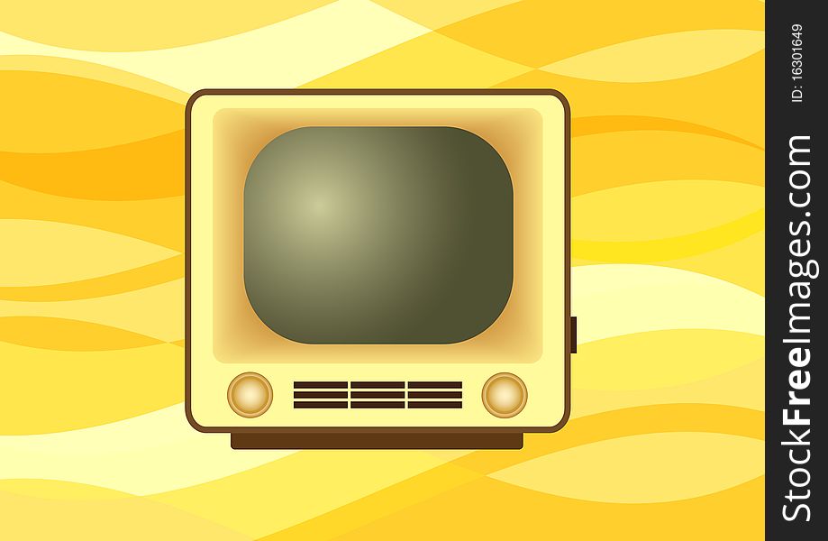 Television on a orange background. Television on a orange background