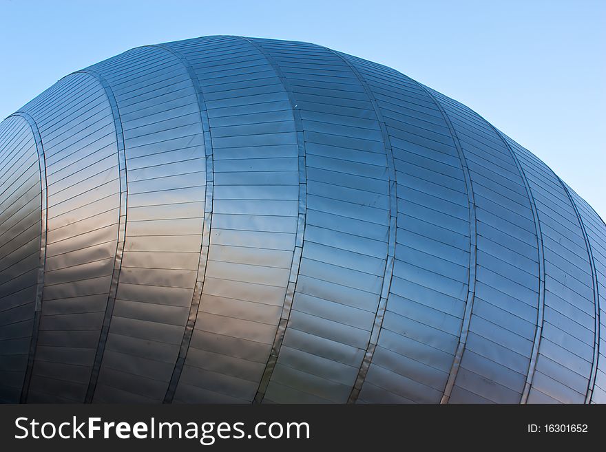 Architectural detail of Glasgow Science Center