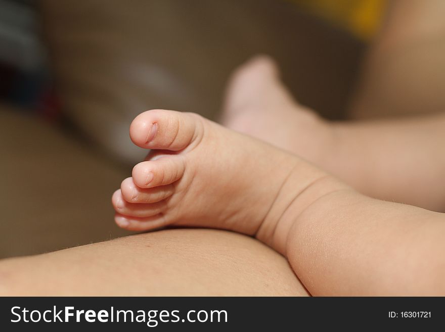 Baby feet with blur background