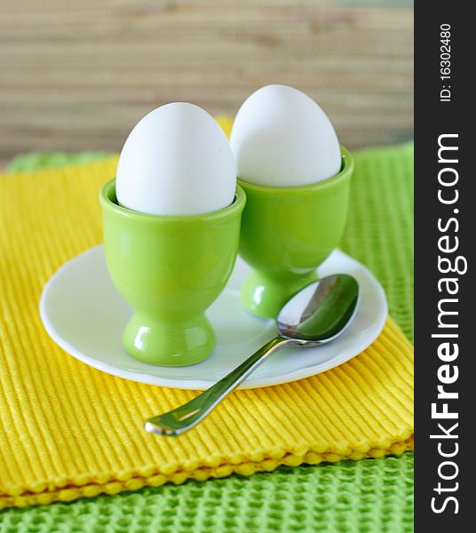 Boiled eggs in an eggcup