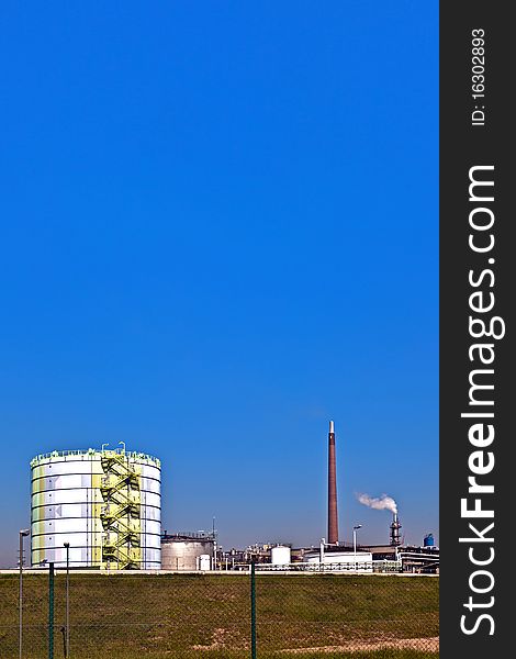 Silo in an Industry Park in beautiful landscape