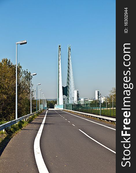 Bridge of an Industry Park in beautiful landscape near Frankfurt