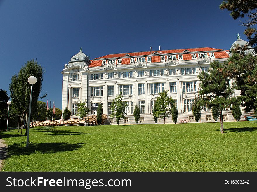 Technical Museum seen from the park, Vienna. Technical Museum seen from the park, Vienna