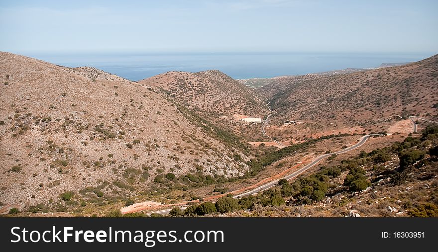 Panoramic landscape over  Mountains in Crete, Greece. Panoramic landscape over  Mountains in Crete, Greece