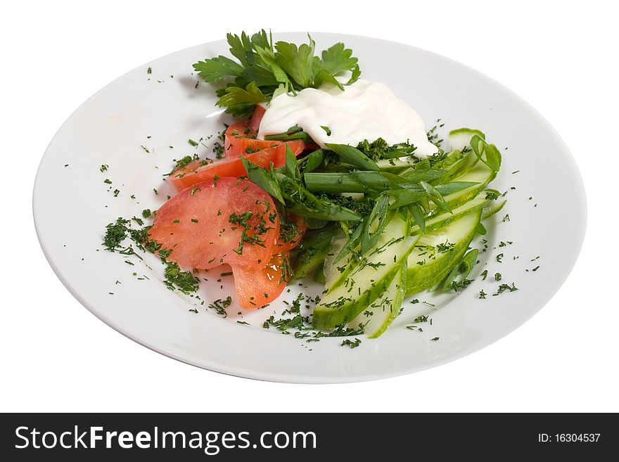 Salad photo on a plate. Salad photo on a plate