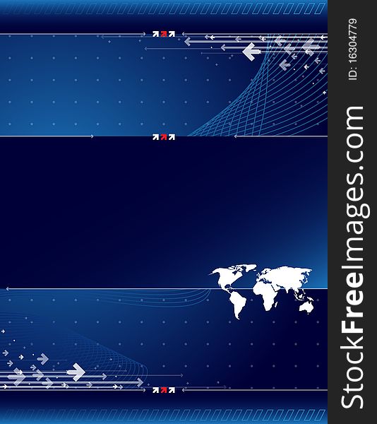 Map Of The World And Arrows