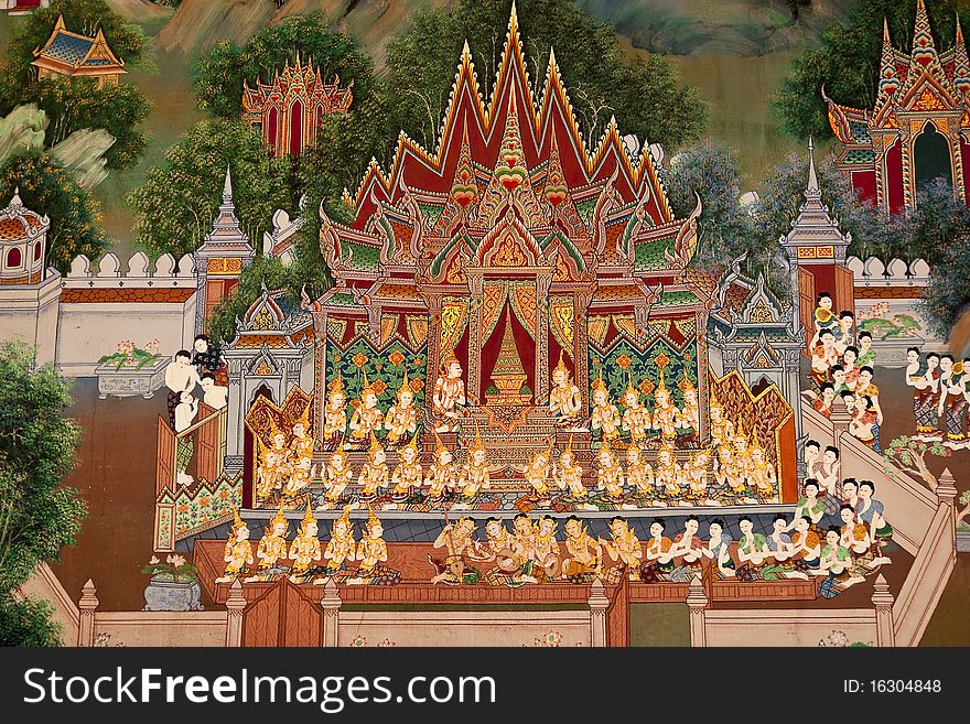Art Thai Style In Temple