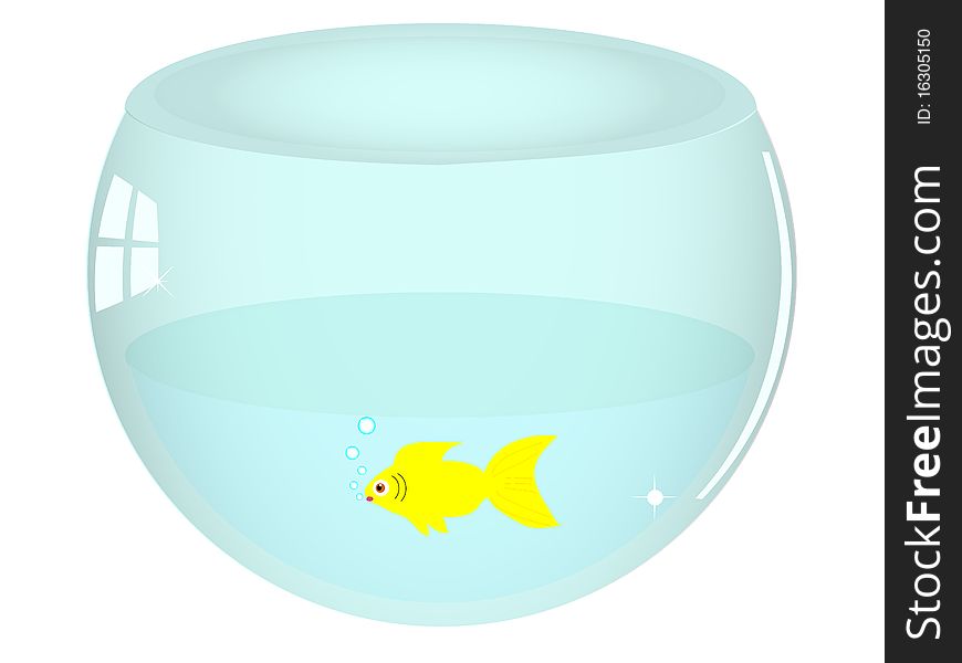 Illustration of isolated fish bowl on white background