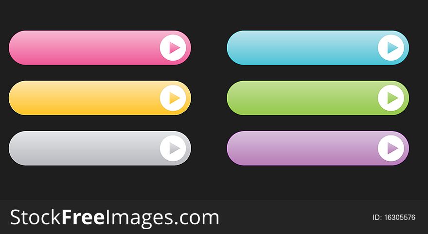 Six Gradient bars on a black background