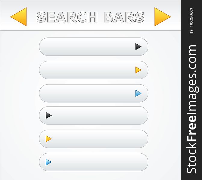 Six Search Vector Bars. Vector shapes. Six Search Vector Bars. Vector shapes