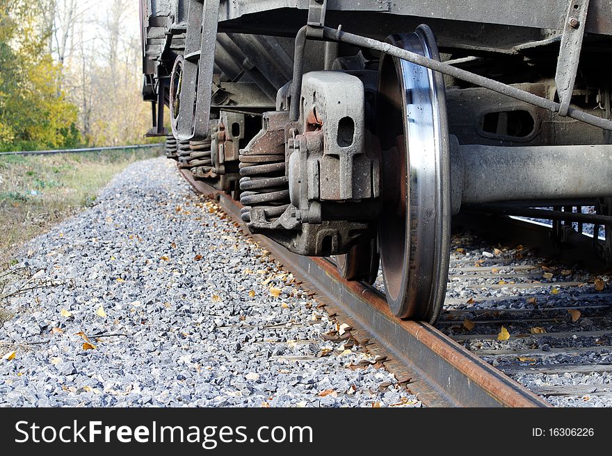 Cargo transportation by rail on rails. Cargo transportation by rail on rails