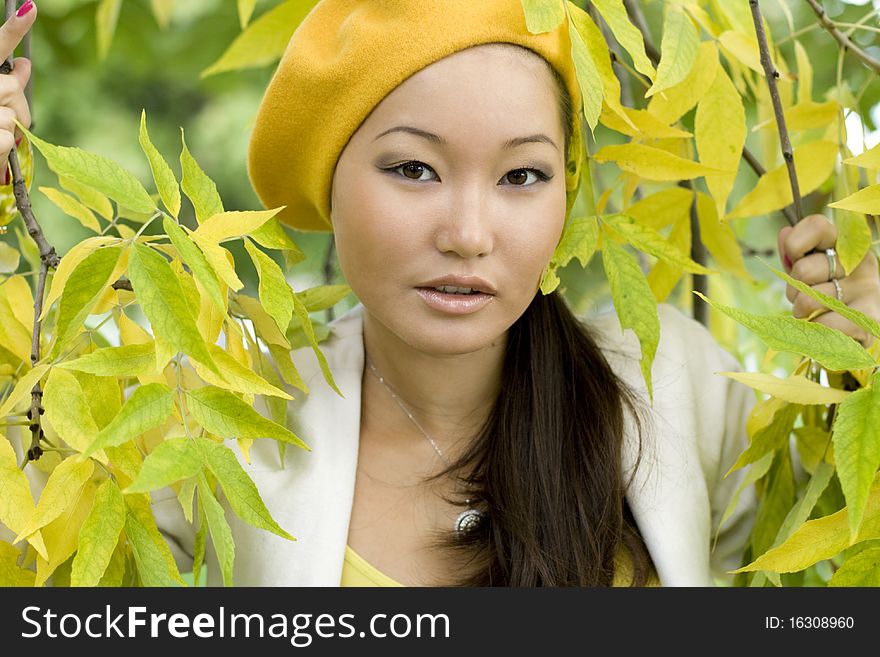 Girl Walking In Park