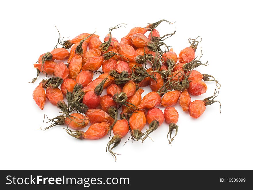 Pharmaceutical Dried tea rose on a white background. Pharmaceutical Dried tea rose on a white background.