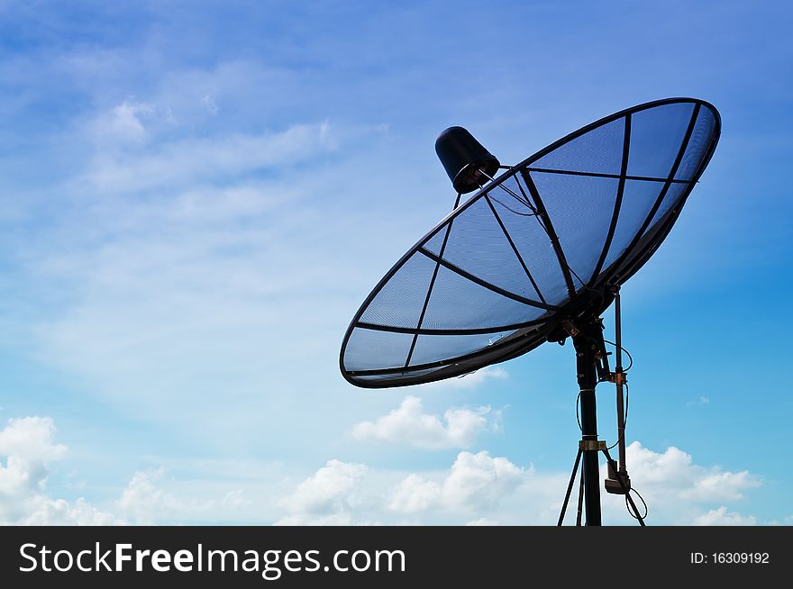 Satellite Dish With Blue Sky