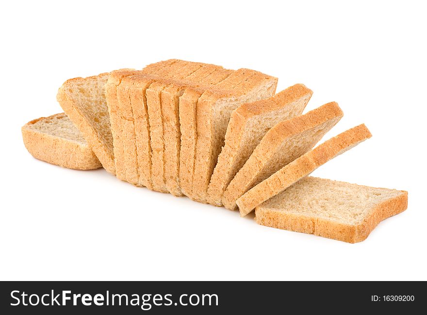Fresh white bread isolated on white background