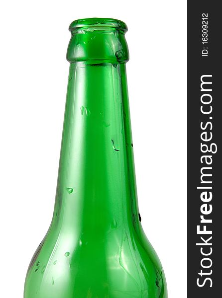 Green bottle isolated