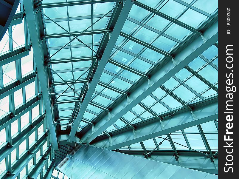 Architectural skylight ceiling allowing the light to filter through