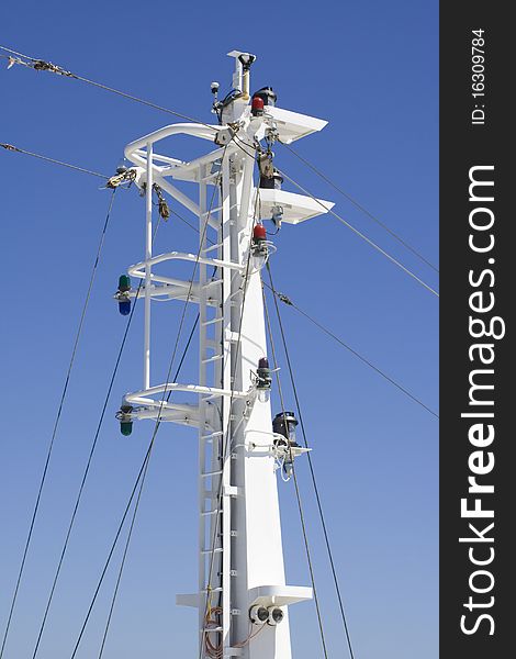 Navigation lights on a ship. Navigation lights on a ship