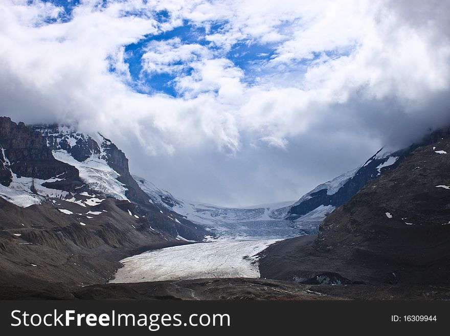 This picture was taken in Jasper National park on the Icefields Parkway, one of the last remaining glaciers in North America.