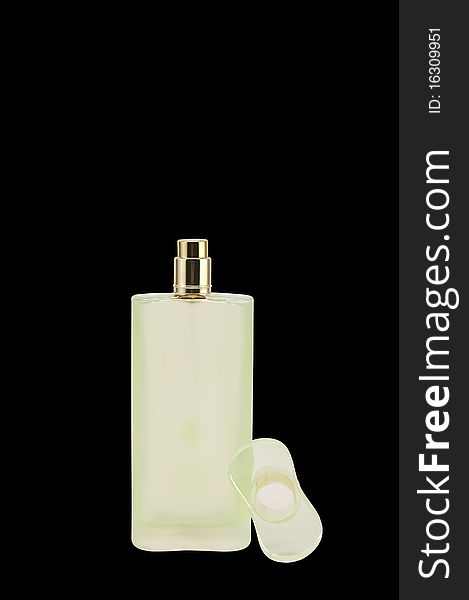 Perfume bottle Isolate On Black Background. Perfume bottle Isolate On Black Background
