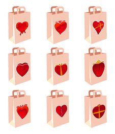 Love Decoration Shopping Bag Stock Image Love Decoration Shopping Bag Stock Image