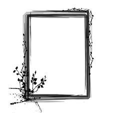 Grunge Floral Frame Stock Photography