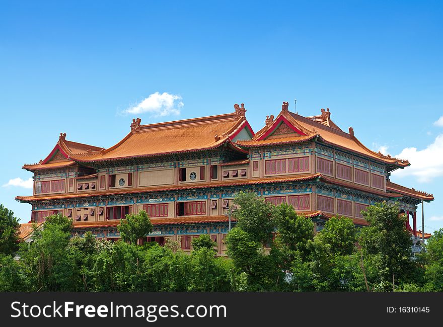 Chinese Temple With Blue Sky. Chinese Temple With Blue Sky