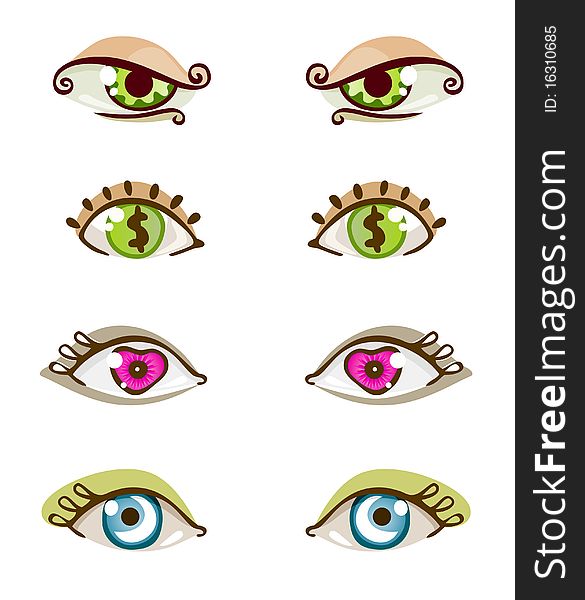 Set of eye icons illustration vector. Set of eye icons illustration vector