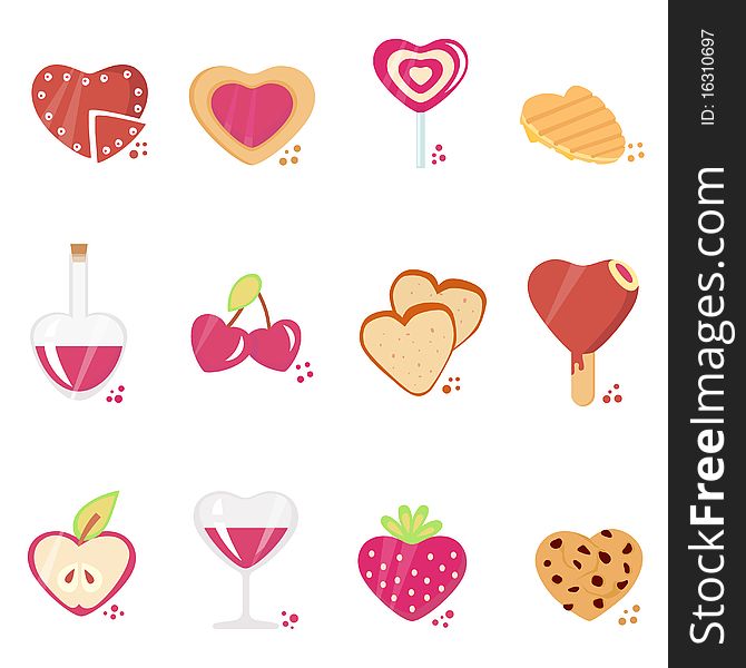 Set of love concept icon vector. Set of love concept icon vector