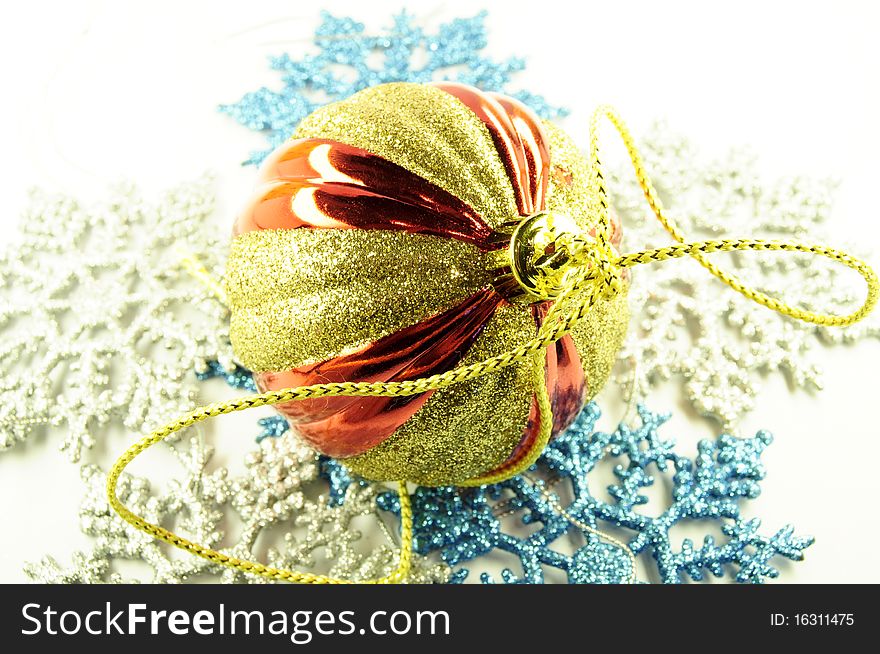 Christmas Snowflake And Red Ball