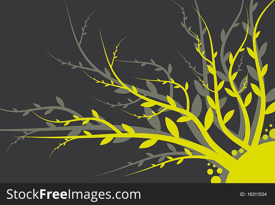 Floral Background Yellow -Gray