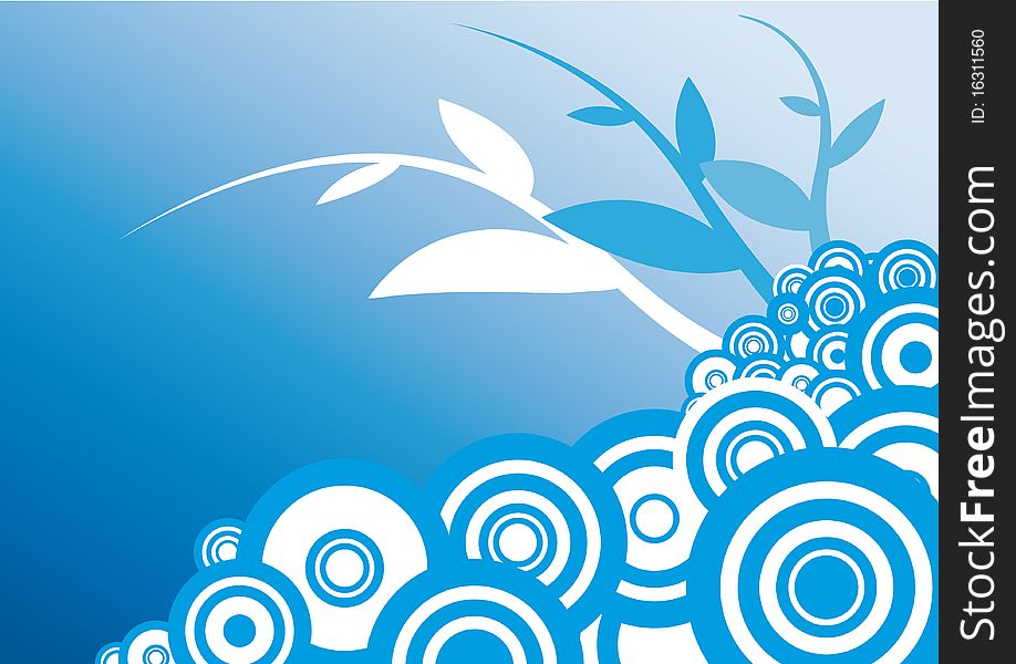 Floral Background blue white