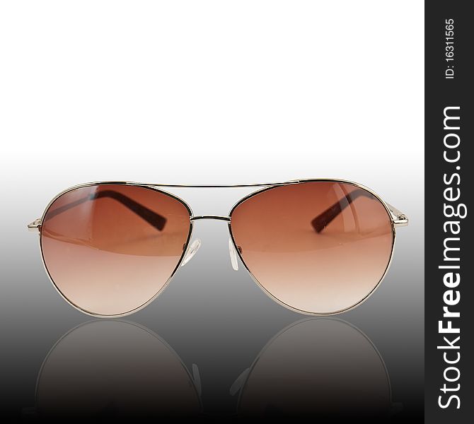 Brown sunglasses Isolate On White Background