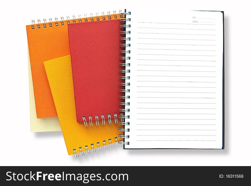 Group of note book isolated on white background. Group of note book isolated on white background