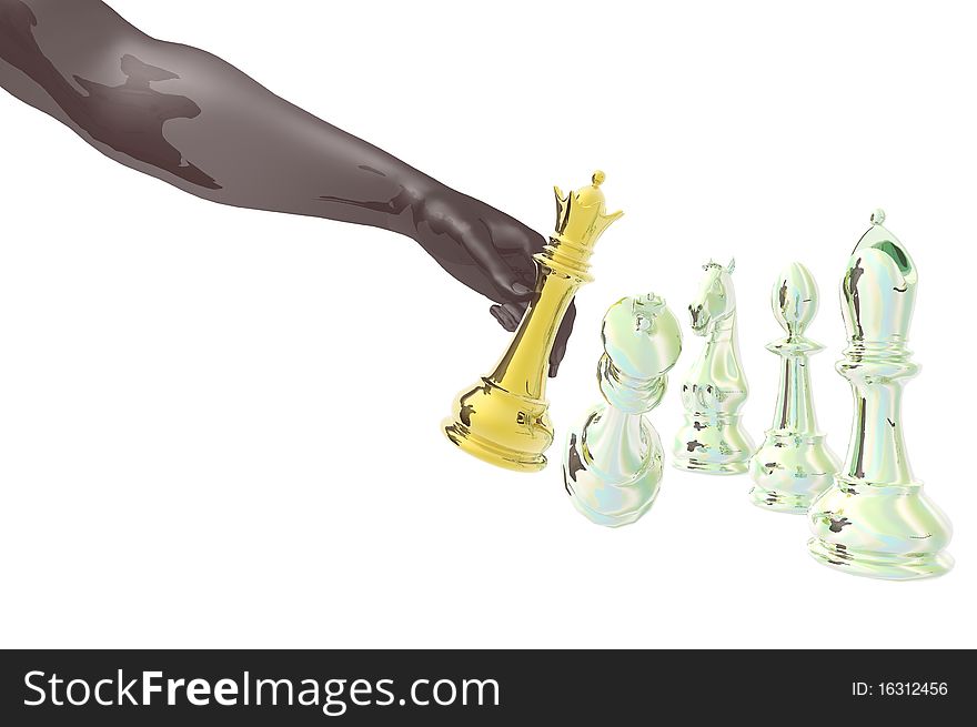 3d chess concept render business metaphor isolated