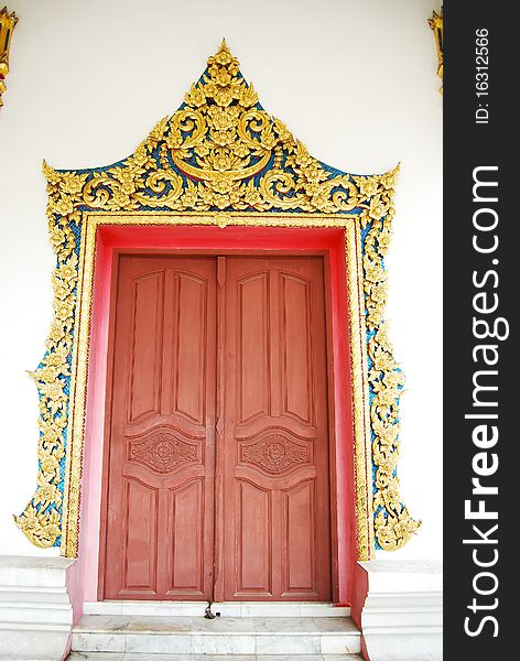 Ancient Buddha Temple Door in Thailand Buddha Temple