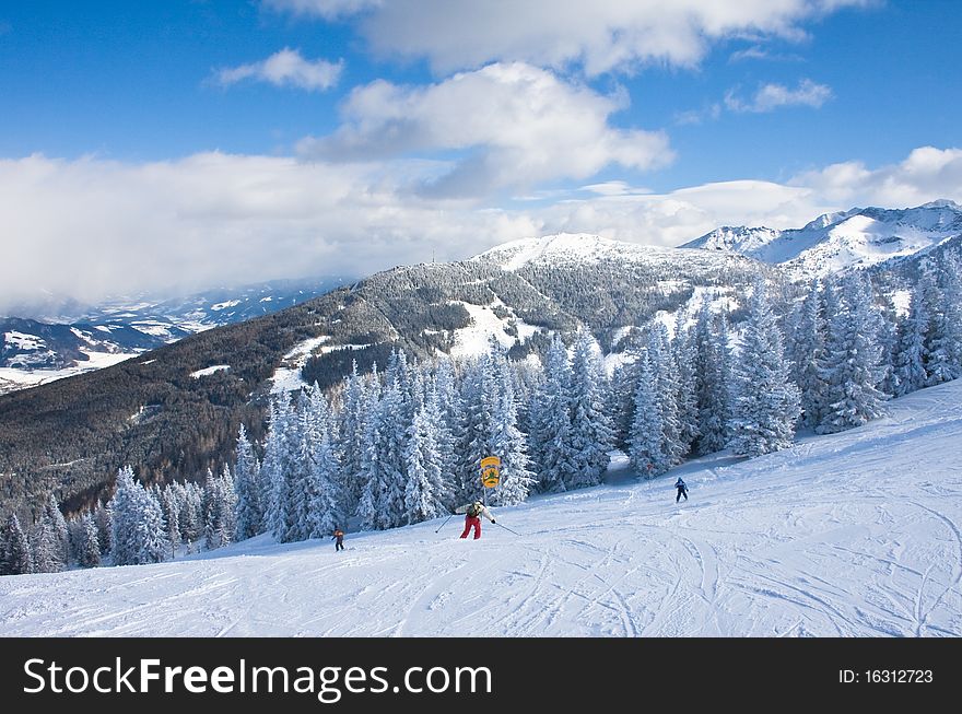 The ski resort Schladming . Austria