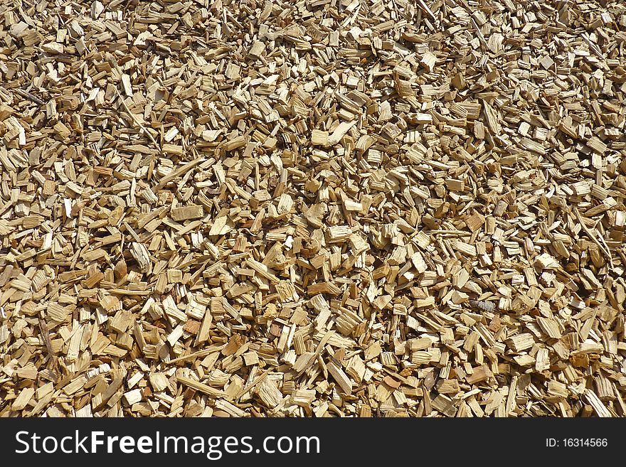 Closeup of wood chippings for backgrounds and fills