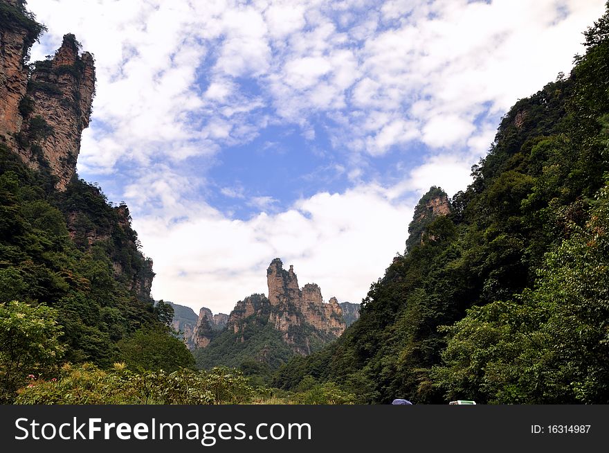 Rocky mountains and canyon, which is featured physiognomy locate in zhangjiajie, hunan province, china. Rocky mountains and canyon, which is featured physiognomy locate in zhangjiajie, hunan province, china.