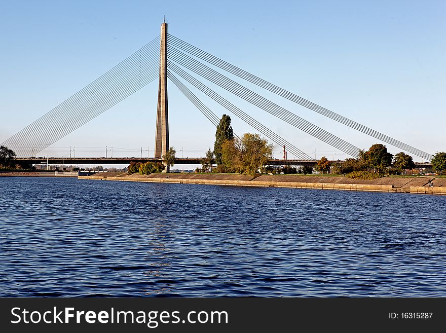 A bridge in riga,daugava river