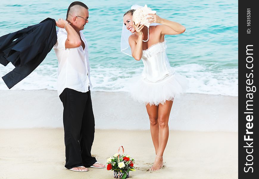 Wedding on the tropical beach. Wedding on the tropical beach