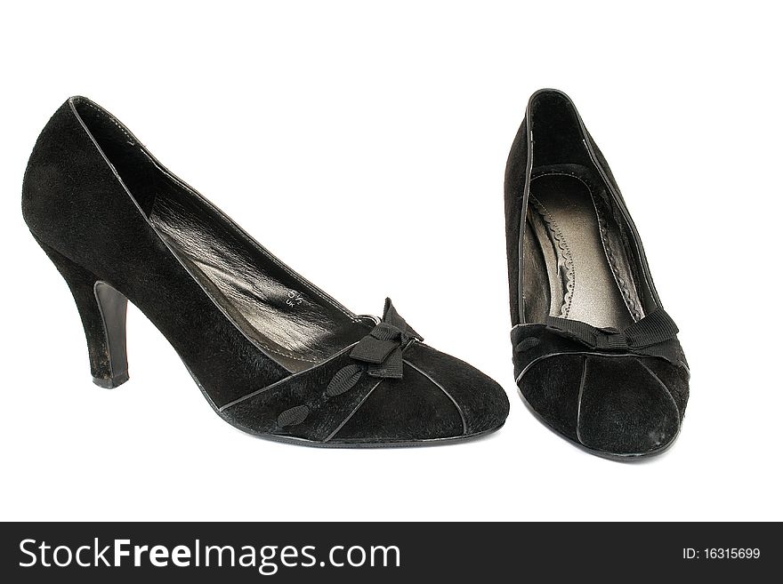 Black shoes isolated on the white background