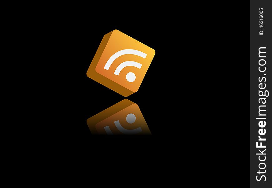 3D RSS Icon With reflection