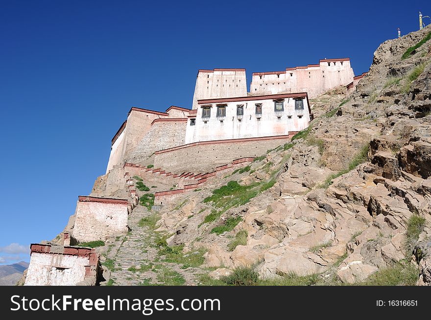 An ancient castle in Gyangze,Tibet. An ancient castle in Gyangze,Tibet